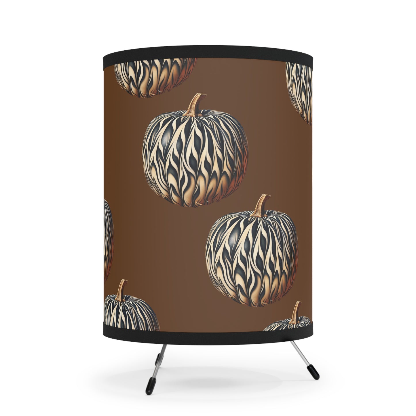 Pumpkin Tripod Lamp with High-Res Printed Shade, US\CA plug