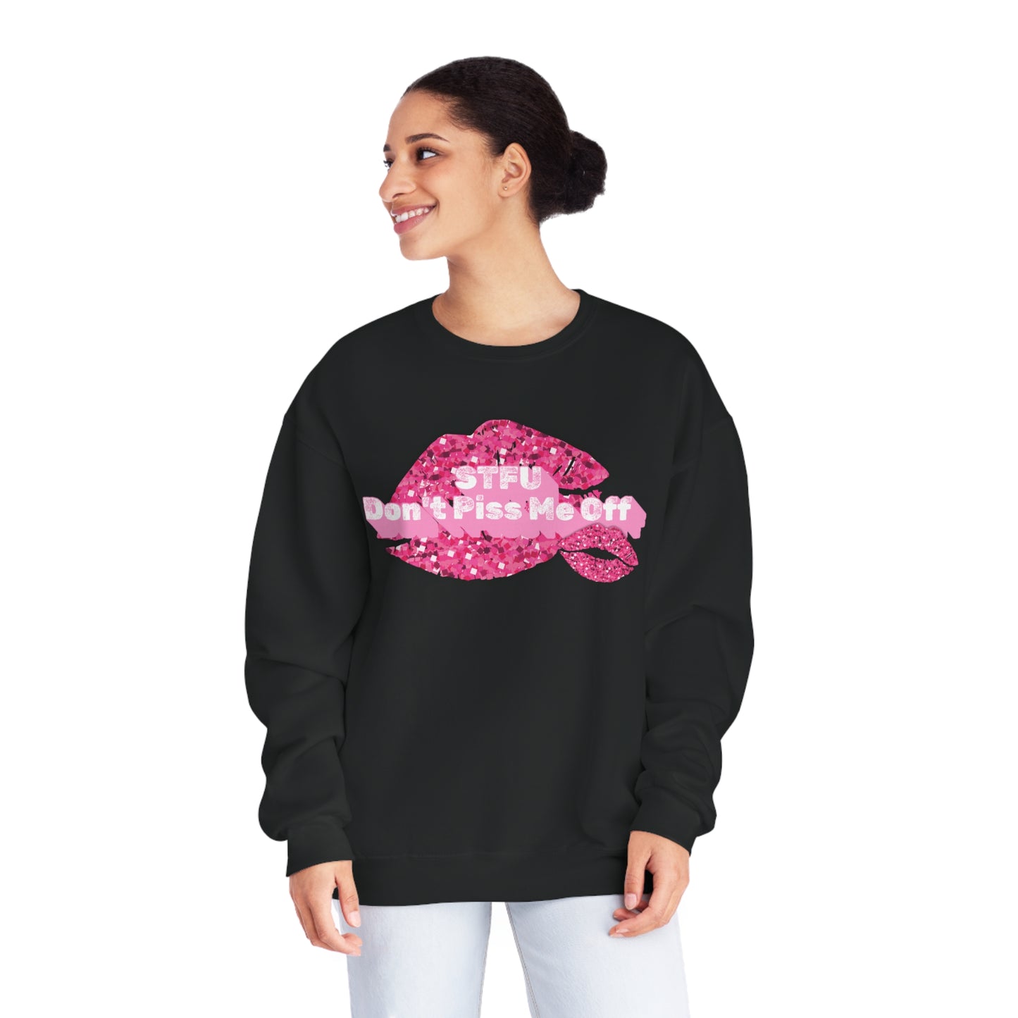 Funny Quote STFU Sweatshirt, Gift for Sarcastic Friend, Crewneck Jumper, Humorous Pullover, Unisex Apparel