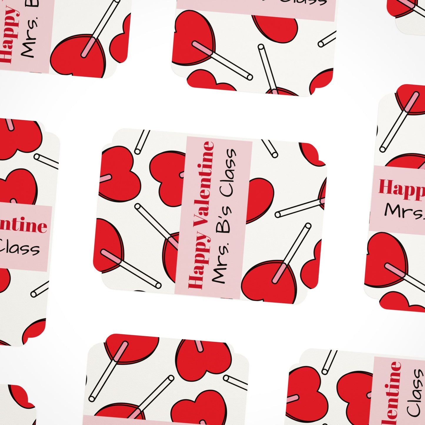 Valentine's Day Teacher Postcards (1-45 pcs) Personalized Name, Classroom Gifts, Student Valentines, Customizable School Stationery, Bulk