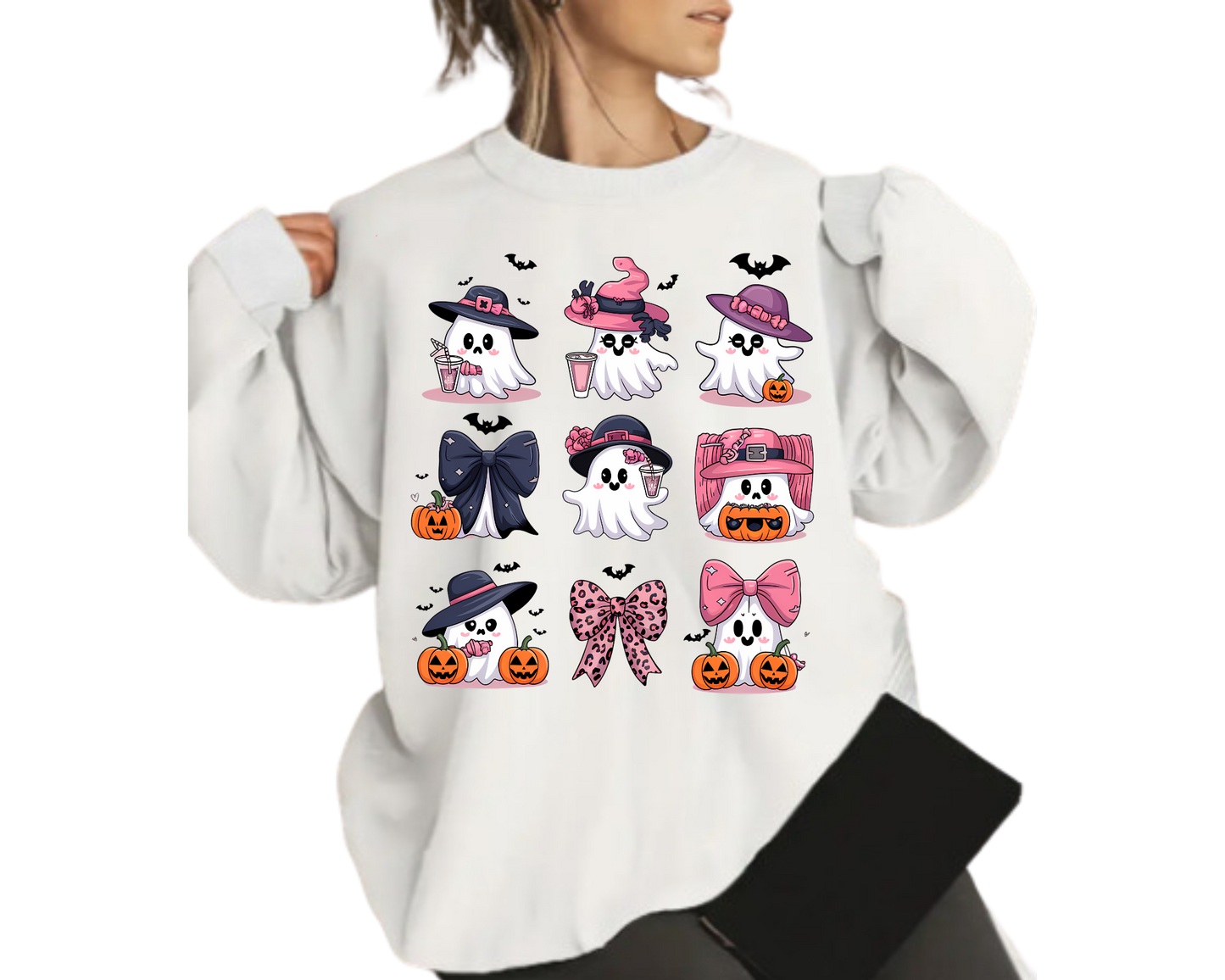 Cozy Pink Ghost Halloween Sweatshirt – Pumpkin, and Autumn Vibes, toddler, baby