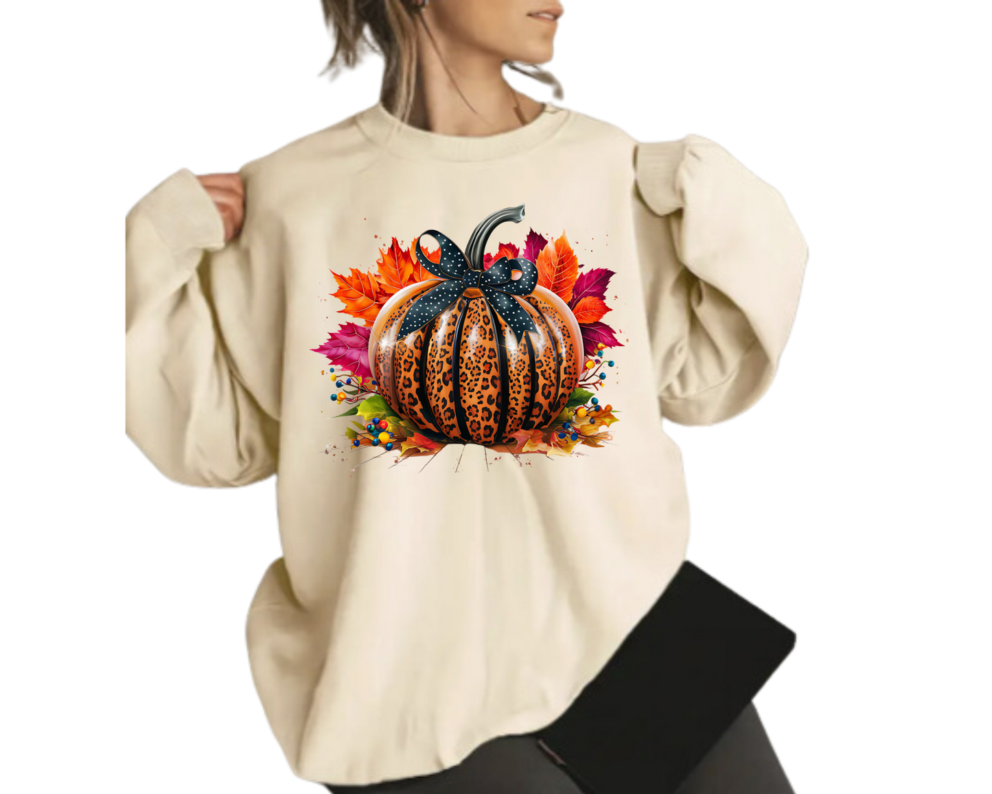 Cozy Leopard Fall Sweatshirt – Autumn Vibes, adult, toddler, baby
