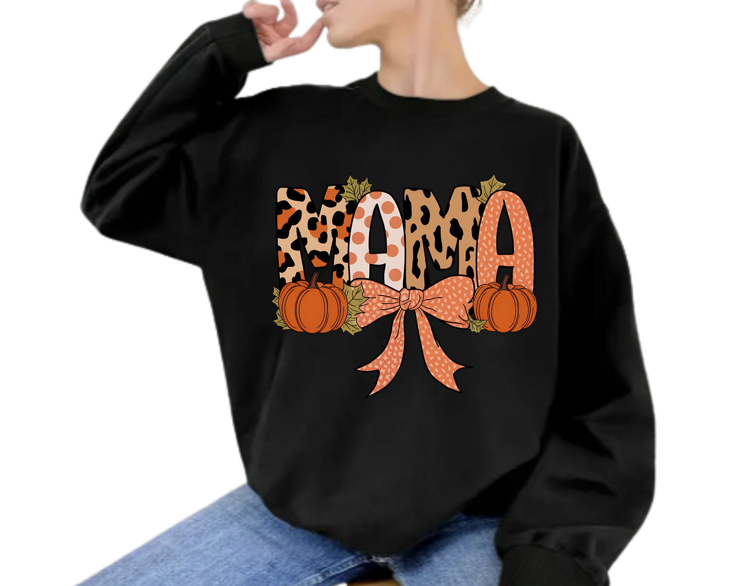 Cozy Fall MAMA Pumpkin Sweatshirt – Autumn Vibes