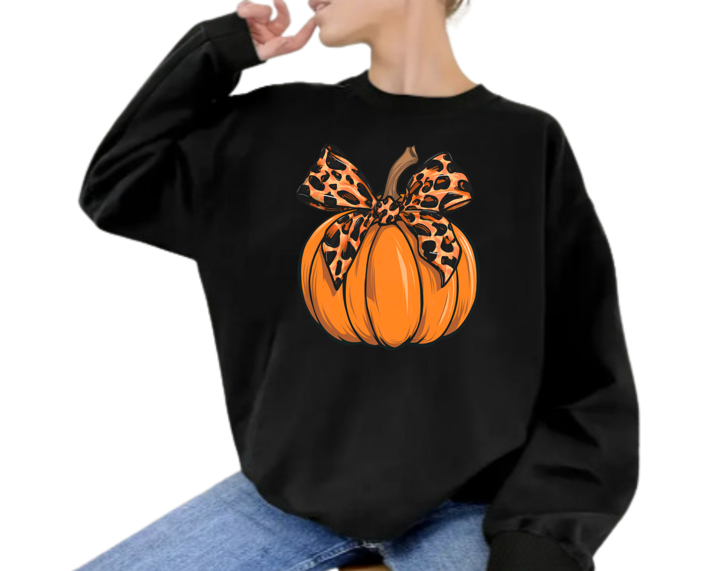 Cozy Leopard Pumpkin Patch Fall Sweatshirt – Pumpkin, and Autumn Vibes, toddler, baby
