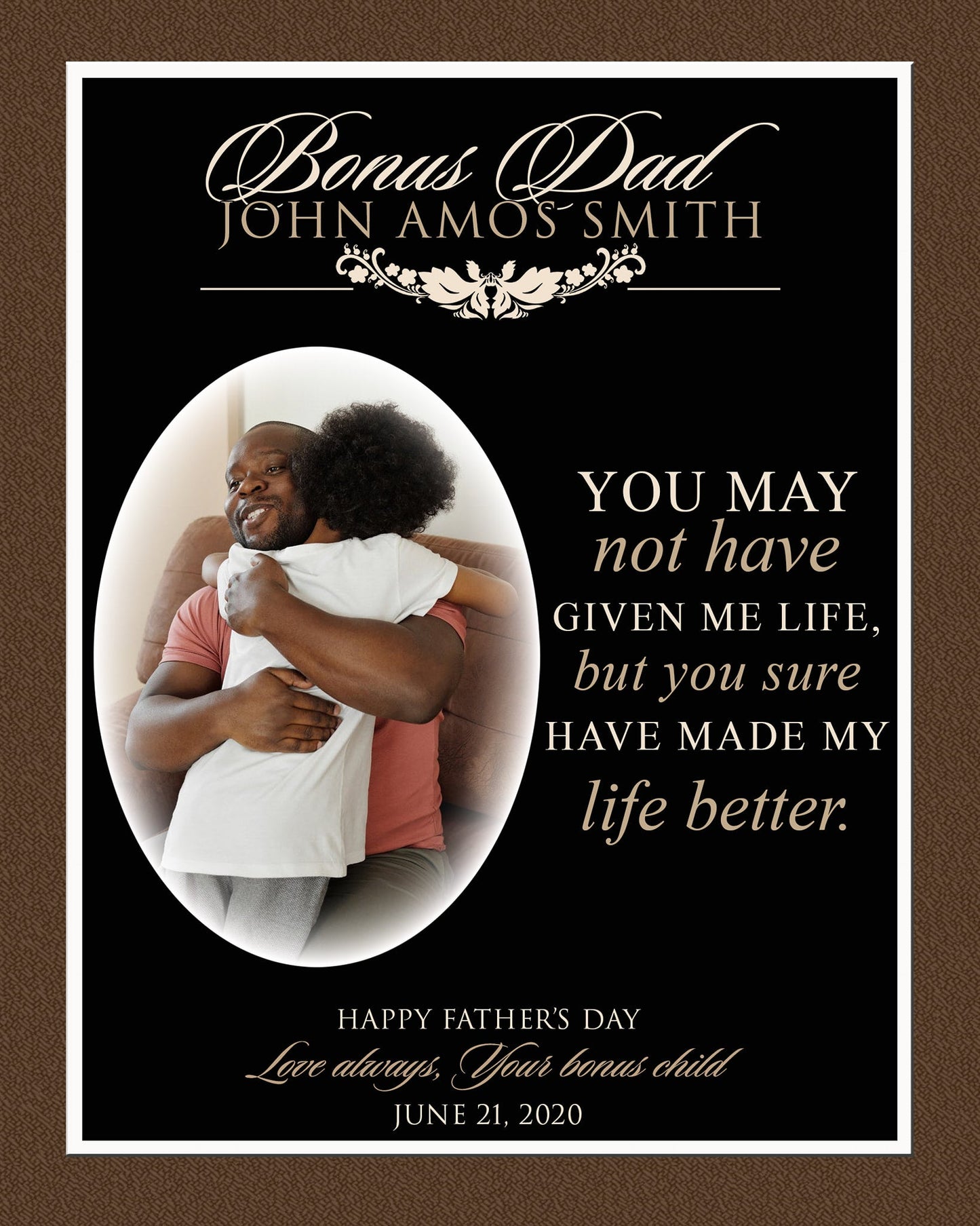 Bonus Dad Photo Plaque