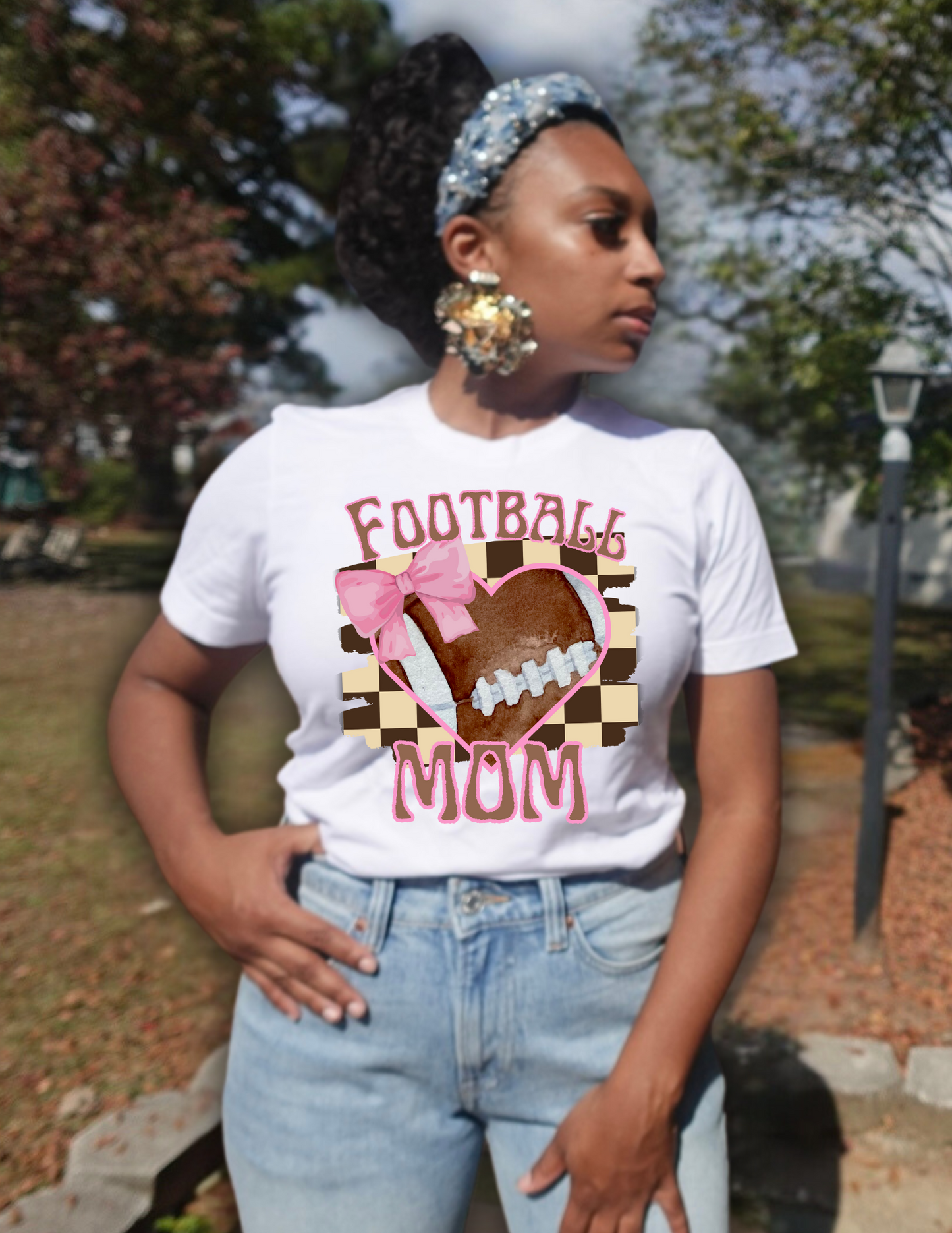 Football mom Checker T-Shirt