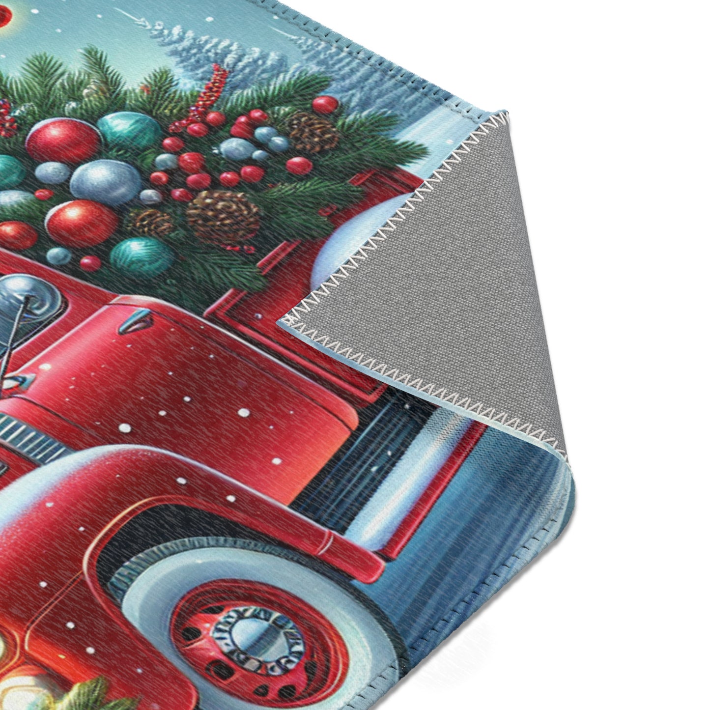 Christmas Rug , Red Truck Christmas Decorations, Holiday Decor, Farmhouse , Christmas Home Decor, Christmas Area kitchen living room Rugs
