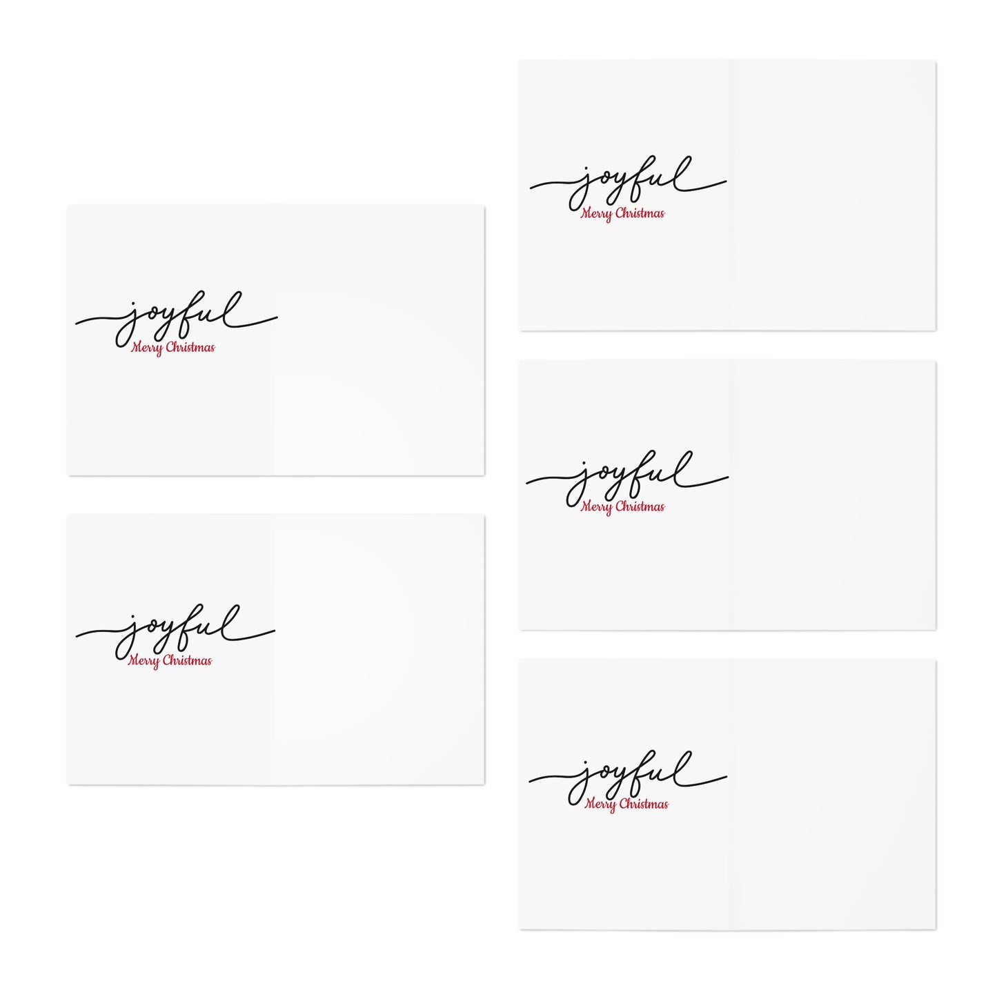 Christmas Multi-Design Greeting Cards (5-Pack) for the Family, Holiday Card Set, Xmas Note Cards, Festive Season Greetings, Pack of 5