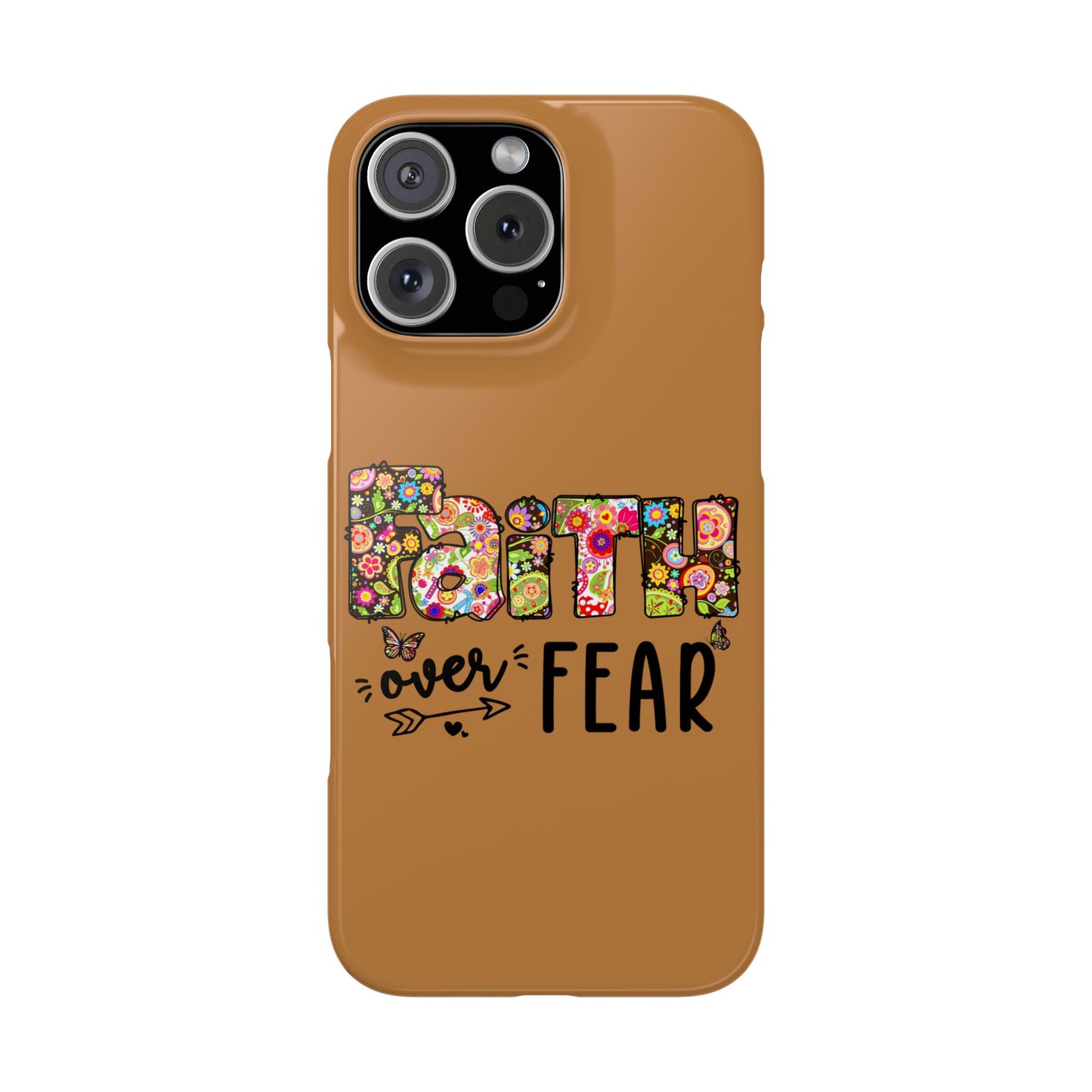 Faith Over Fear Slim Phone Case - Christian Fashion Gifts for Christmas, Religious Phone Cover, Inspirational Smartphone Case, Christian