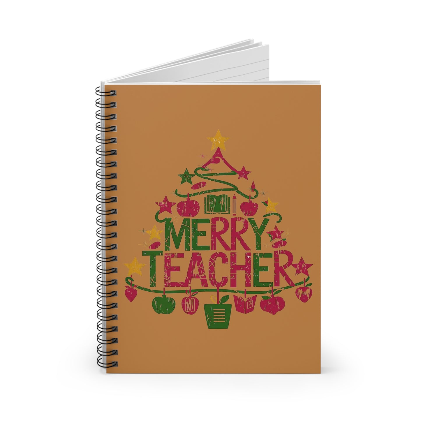 Teacher Spiral Notebook - Ruled Line, Merry Teacher Journal, Holiday Gift for Teacher, Teacher Appreciation Gift, School Supplies, Classroom