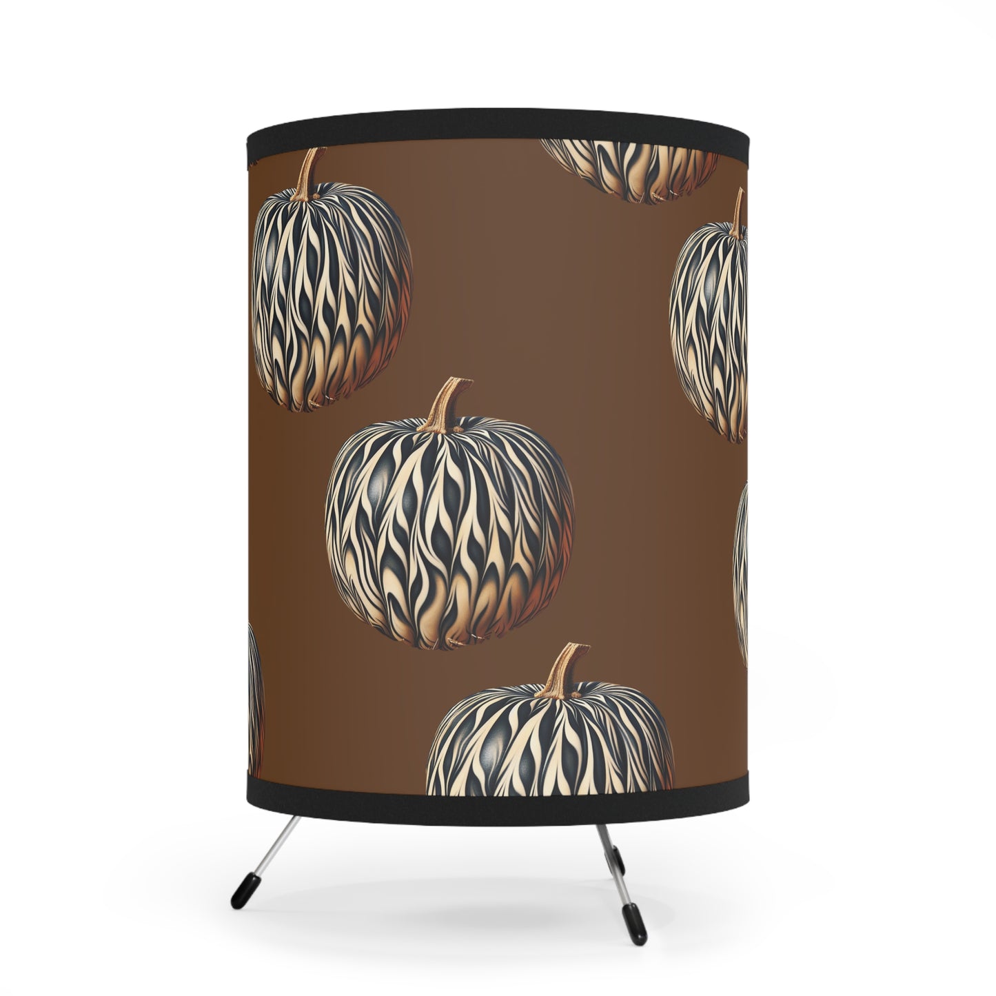 Pumpkin Tripod Lamp with High-Res Printed Shade, US\CA plug