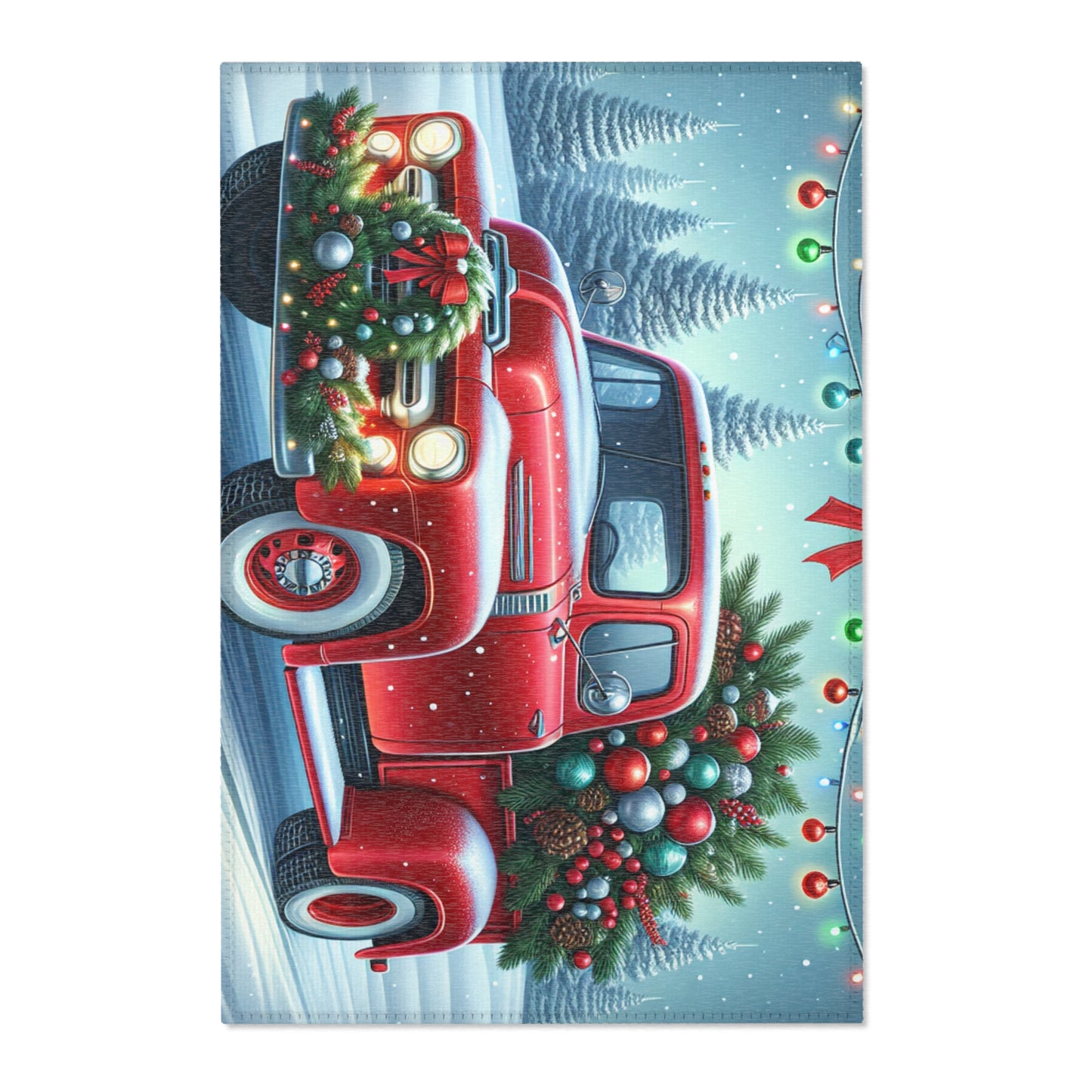 Christmas Rug , Red Truck Christmas Decorations, Holiday Decor, Farmhouse , Christmas Home Decor, Christmas Area kitchen living room Rugs