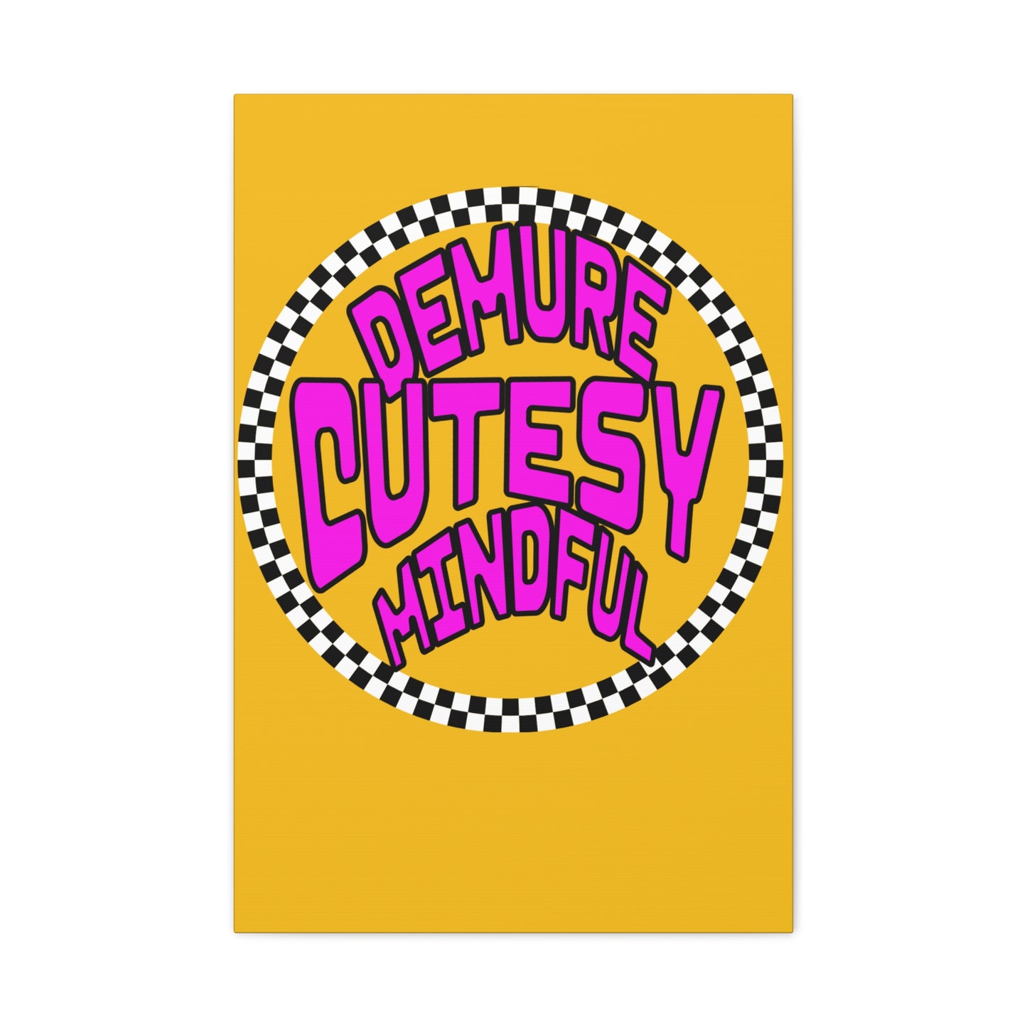 Canvas Print, Mindful Circle Checker Design, Matte Wall Art for Home Decor, Room Decor, Minimalist Art Gift, Demure Wall Hanging,