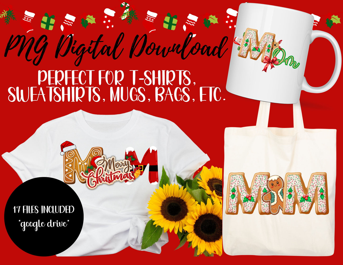 Christmas Digital Download Christmas MOM, DAD, PAPA Gingerbread Print DIGITAL DOWNLOAD ONLY