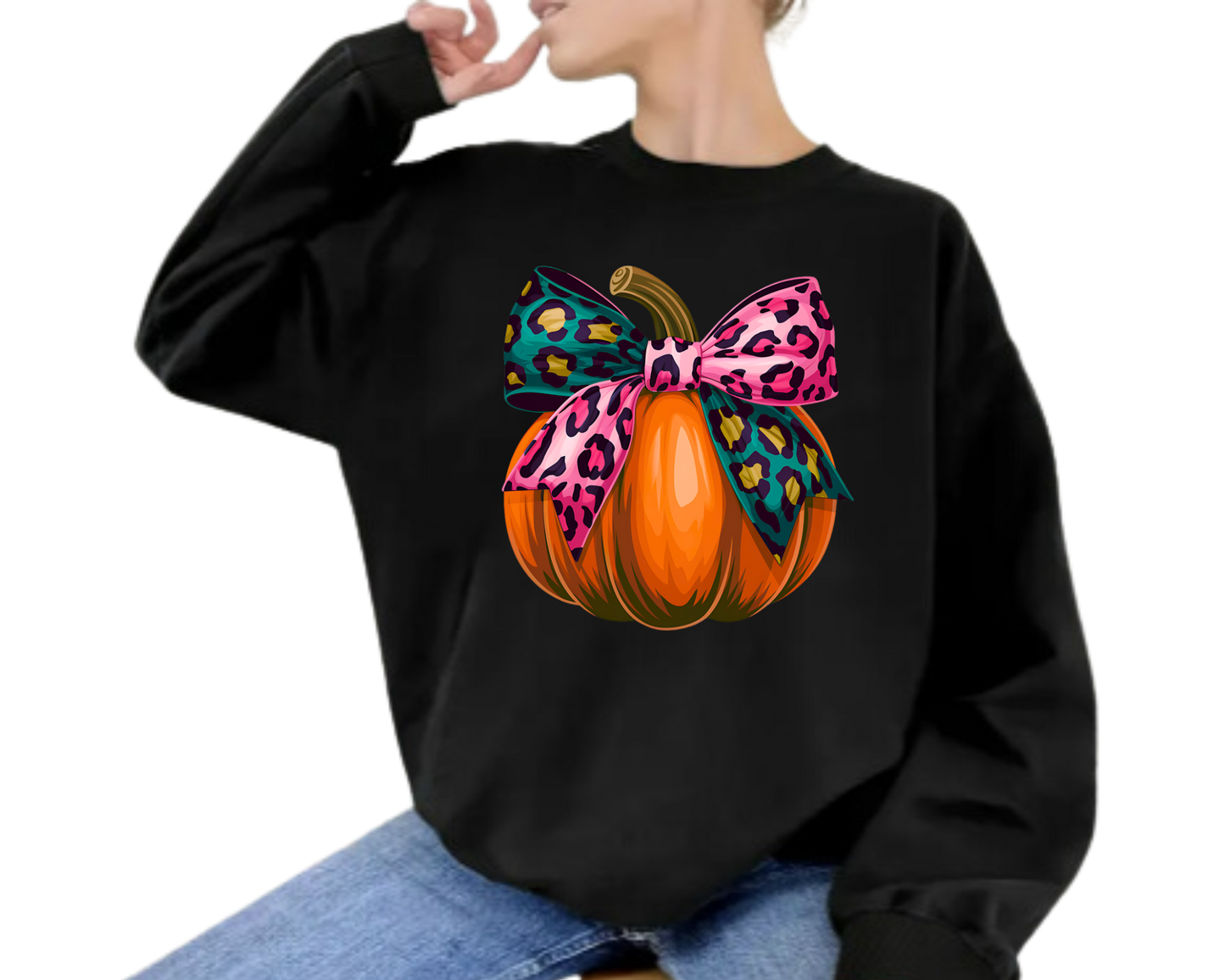 Cozy Pink Leopard Pumpkin Fall Bundle Sweatshirt –Autumn Vibes