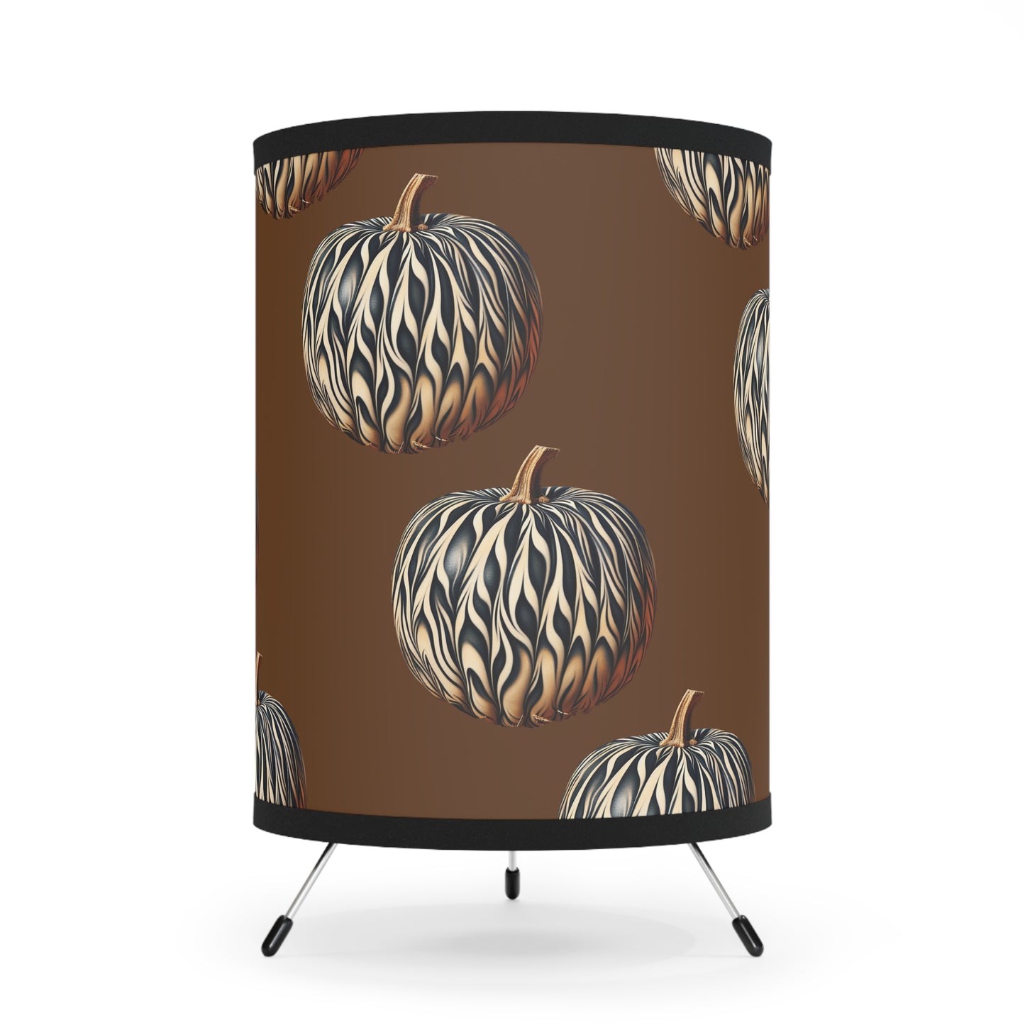 Pumpkin Tripod Lamp with High-Res Printed Shade, US\CA plug