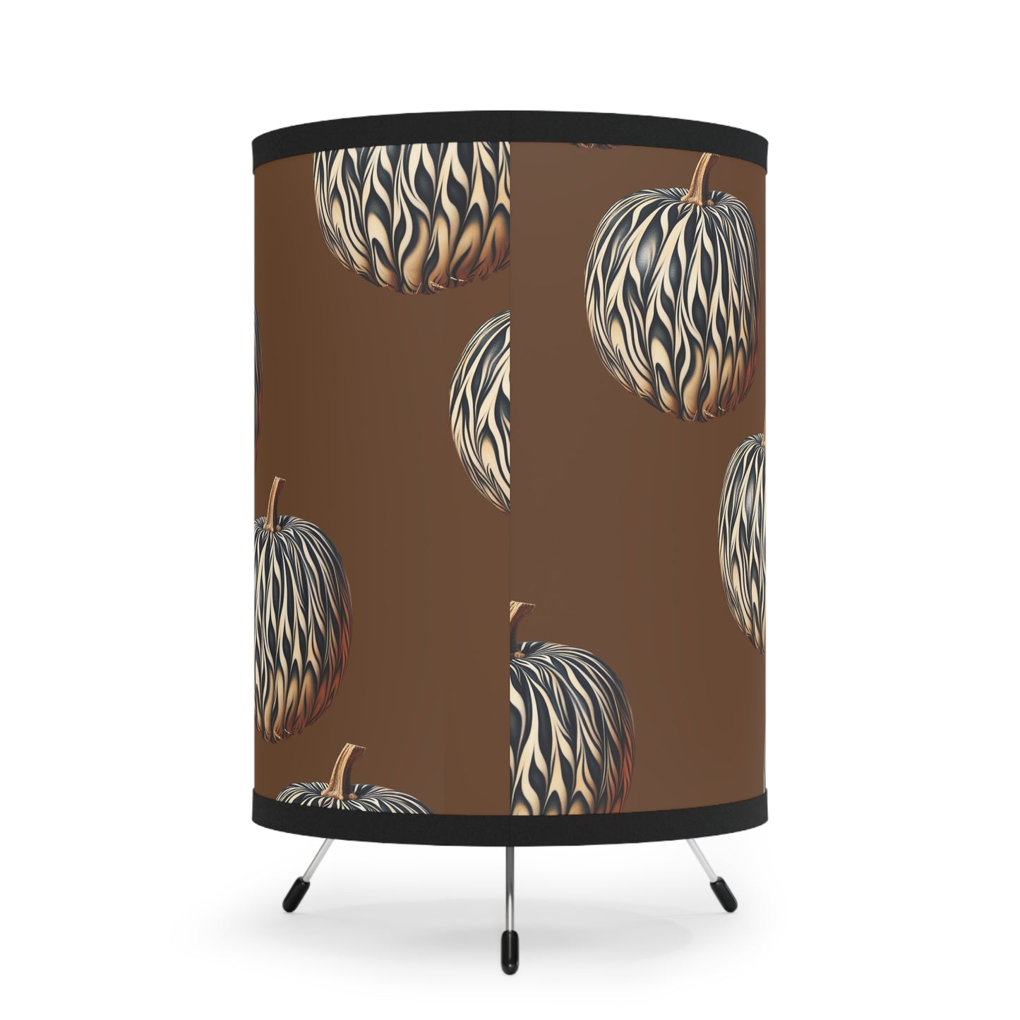 Pumpkin Tripod Lamp with High-Res Printed Shade, US\CA plug