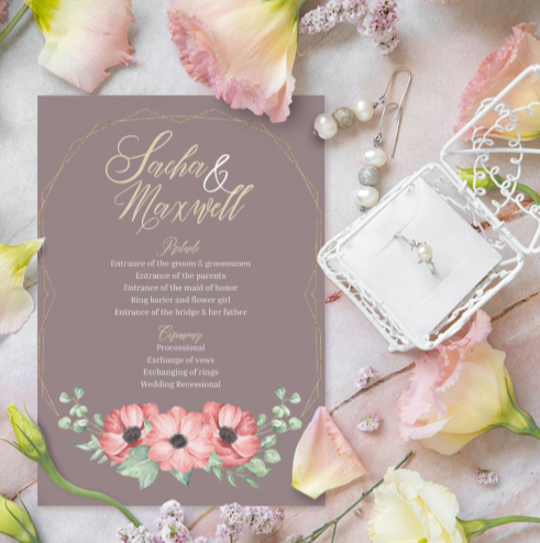 Occasion Programs - 5" x 7" cardstock