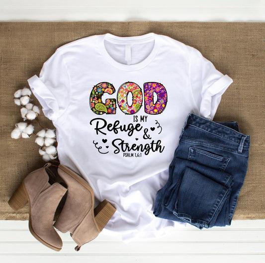God Is My Refuge Christian T-Shirt