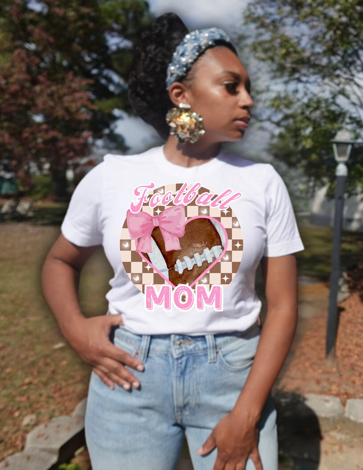 Football mom Cheer Mom Checker T-Shirt