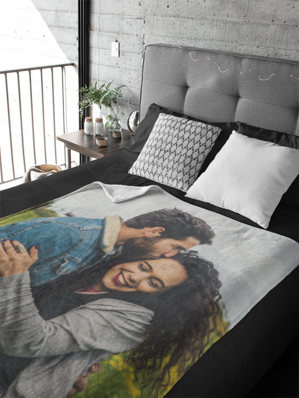 Sherpa Fleece Blanket with Photo and Name