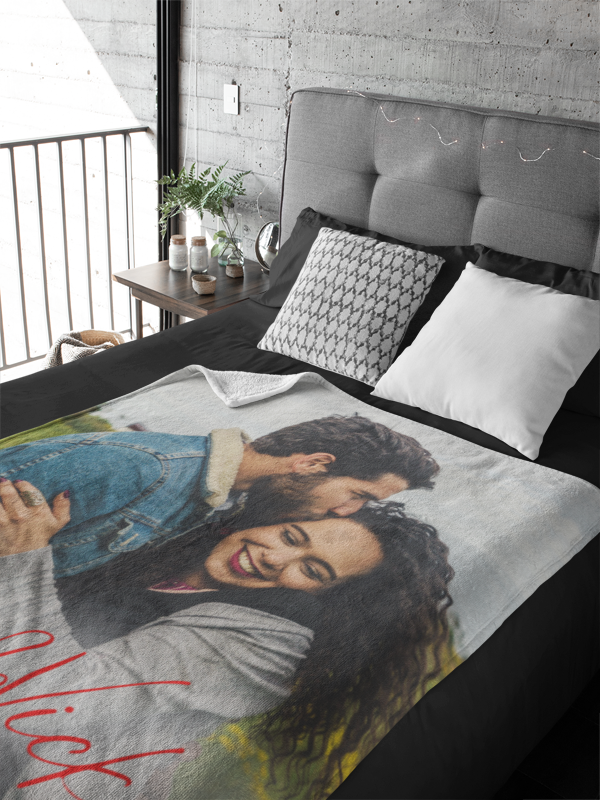 Sherpa Fleece Blanket with Photo and Name