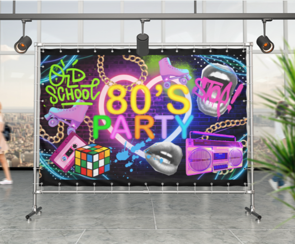 80's and 90's Themed Vinyl Backdrop - RUSH or STANDARD Turnaround