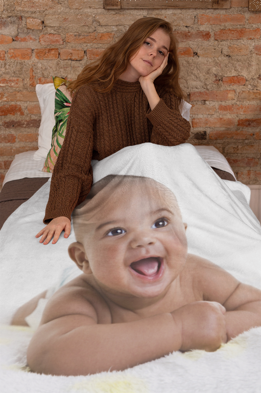 Plush Fleece Blanket with name and photo