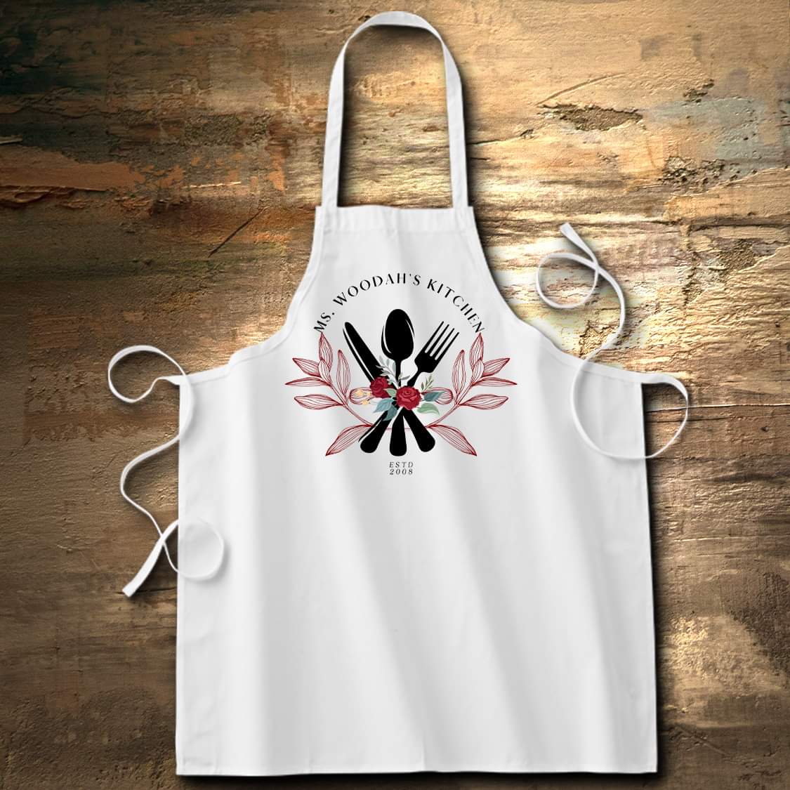 Apron - Personalized Kitchen Apron with Utensils and Name